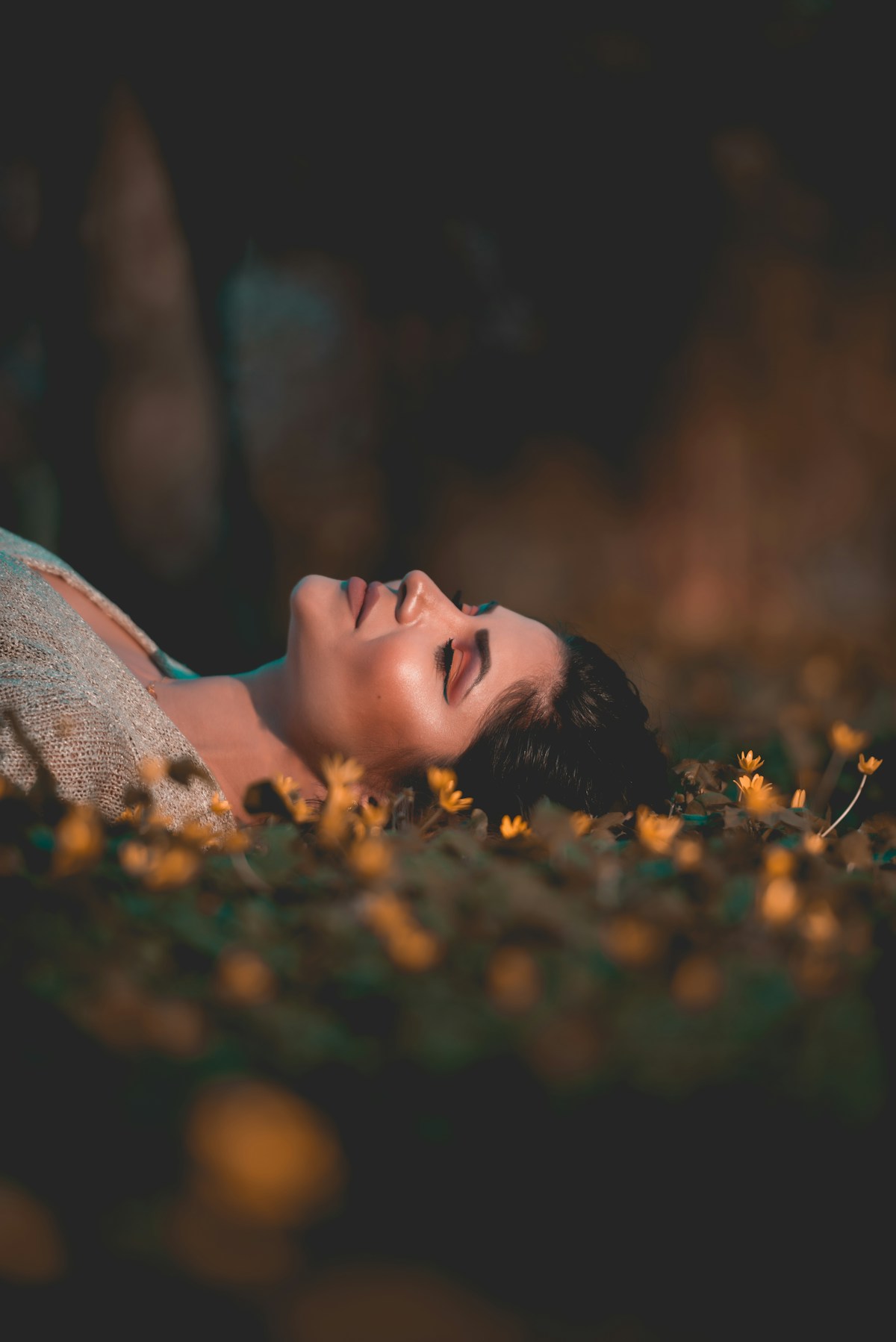 Woman resting in bed